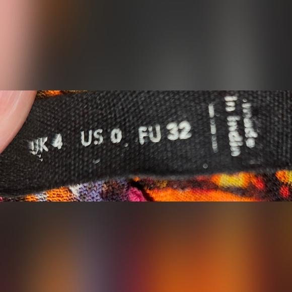 Women's Anthropologie Akemi + Kin Orange Floral Patchwork Dress size 0 - Picture 6 of 9